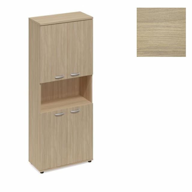 Шкаф для документов 4-дверный с открытой нишей Юнитекс А4 (78x36.4x193) А4 9374 ДК дуб скандинавский