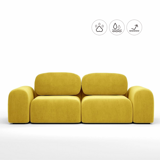 Диван Мастерфабрик Эмека Saga yellow ткань рогожка