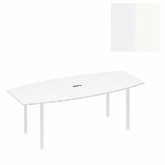Стол для переговоров 220 Юнитекс А4 с каркасом DUE А4 Б2 114 БП (220x100x75) белый премиум/металлокаркас белый